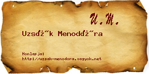 Uzsák Menodóra névjegykártya